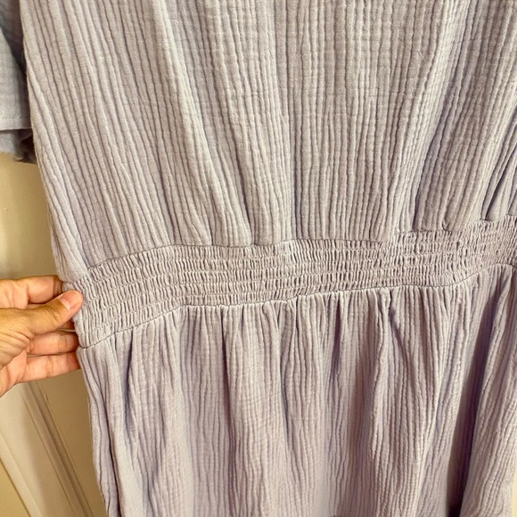 KNOX ROSE V-NECK GAUZE MUSLIN DRESS SIZE SMALL WITH POCKETS BABY POWDER BLUE NWT - Picture 16 of 16